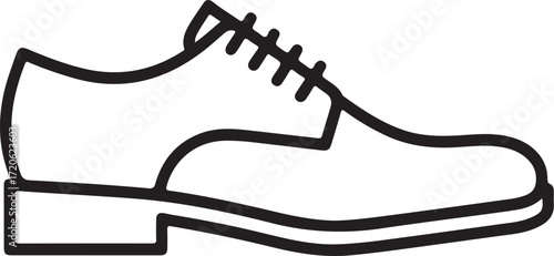 Simple line drawing of a classic oxford dress shoe