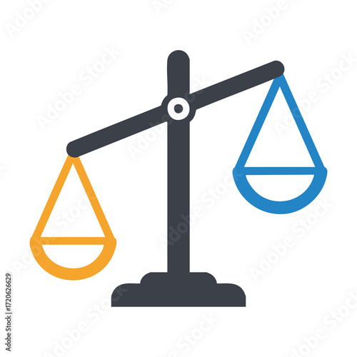 Scales of Justice Icon Balance Law Equality Weighing Judgment Comparison Decision Choice Equilibrium Vector Graphic