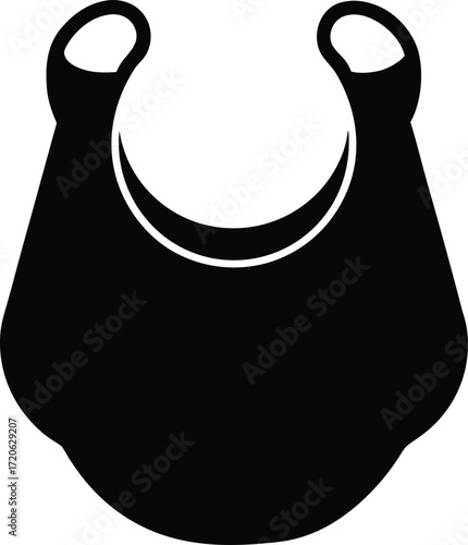 Baby Bib Silhouette Vector Art Illustration