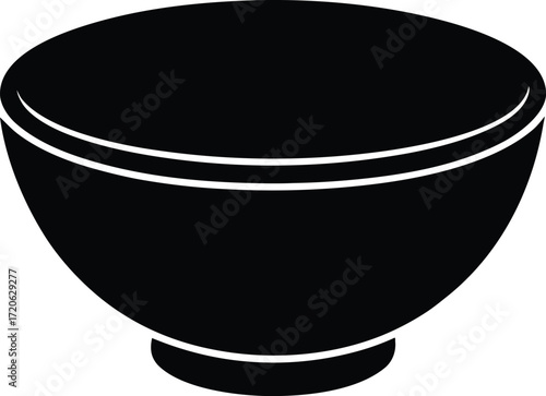 Baby Bowl Silhouette Vector Art Illustration