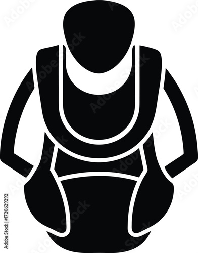 Baby Carrier Silhouette Vector Art Illustration
