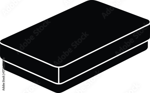 Baby Mattress Silhouette Vector Art Illustration