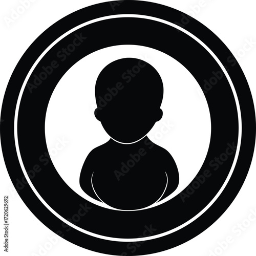 Baby Plate Silhouette Vector Art Illustration