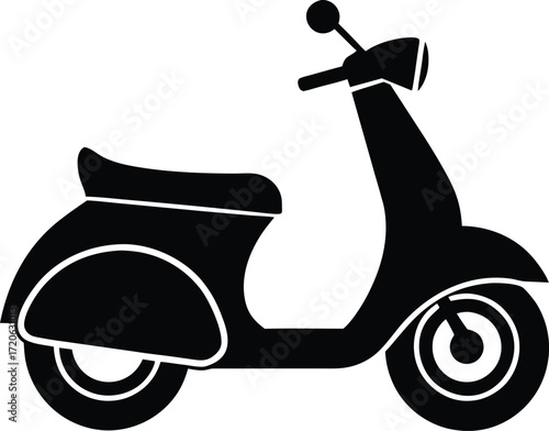 Children Kick Scooter silhouette vector art illustration