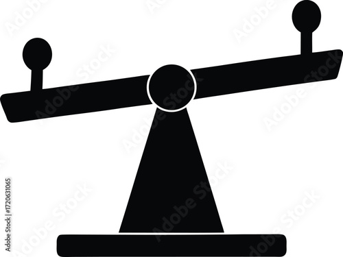 Playground Seesaw Toy silhouette vector art illustration
