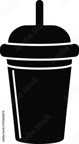 Baby Sippy Cup silhouette vector art illustration