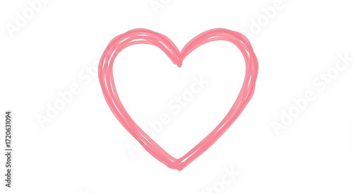 pink heart isolated on white