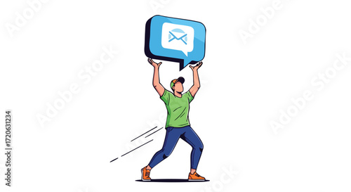 Overwhelmed by Emails Young Man Struggling with Inbox Overload