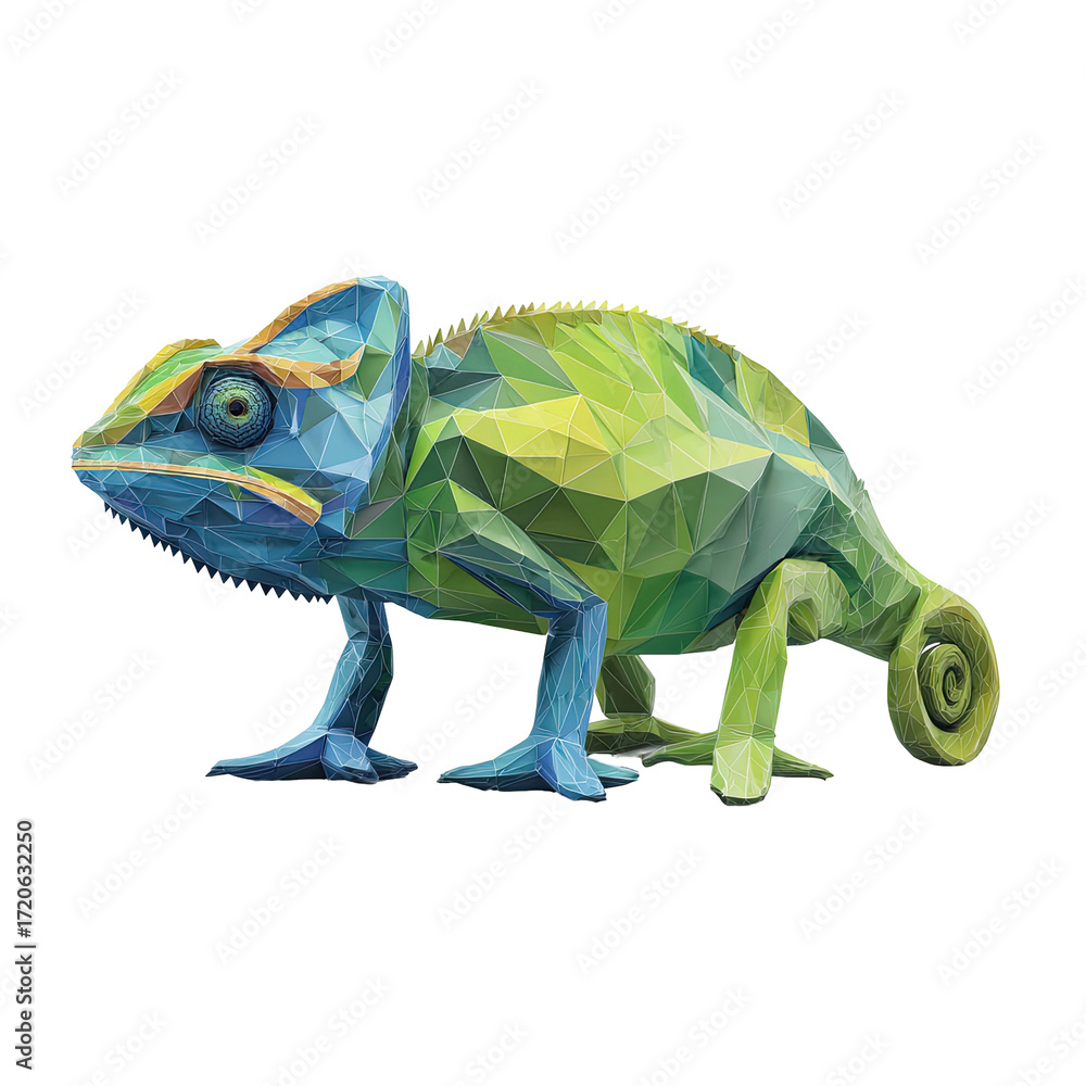 Obraz premium Low-poly chameleon illustration