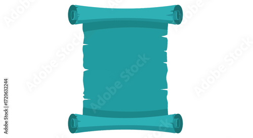 Blank Scroll Illustration on White Background Perfect for Adding Your Message