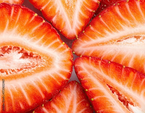 Close Up of Sliced Strawberries