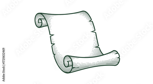 Elegant antique scroll design illustration for historical documents and invitations