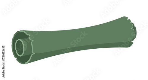 Illustration of a green scroll with worn edges, suitable for historical or fantasy themes