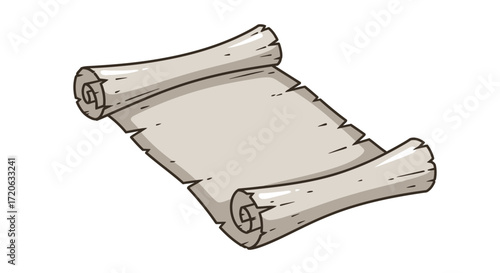 Vintage Paper Scroll Illustration for Maps Legends and Historical Documents
