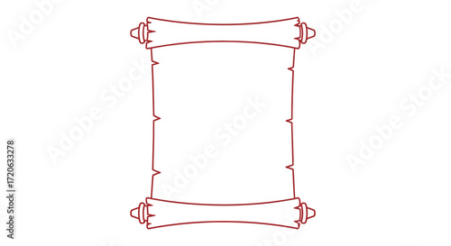 An old parchment scroll unfurled and ready for your text vintage design element
