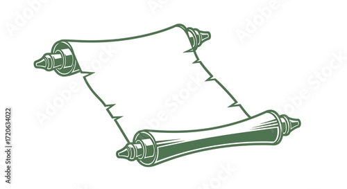 Vintage parchment scroll illustration with detailed design ideal for announcements