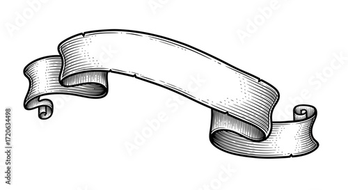 Detailed vintage style banner illustration perfect for adding text or graphics, a timeless