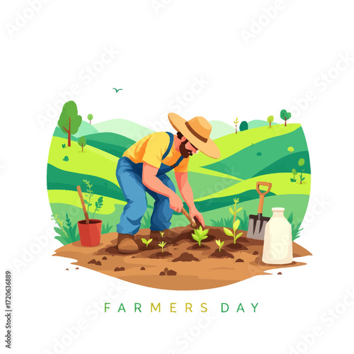 Celebrating Farmers' Day An Illustrated View of Agriculture and Farming Practices