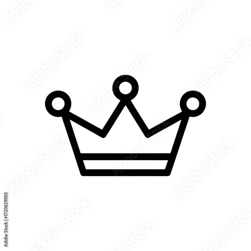 Outline illustration of a crown with rounded details on a white background