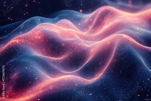 Stars shining over waves in abstract background.