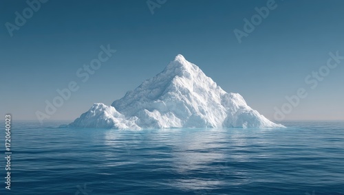 Wallpaper Mural A majestic iceberg, sharply peaked, floats serenely in calm, deep blue water under a clear sky Torontodigital.ca