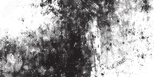 Distressed Halftone Grunge Texture Abstract Background, Black and White Vector Overlay