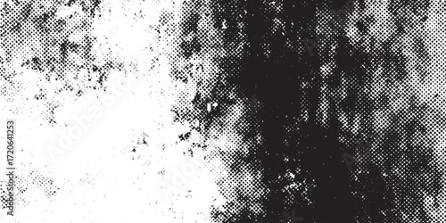 Black and White Halftone Grunge Texture Overlay Background