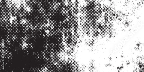 Abstract Monochrome Halftone Dot Grunge Overlay Texture