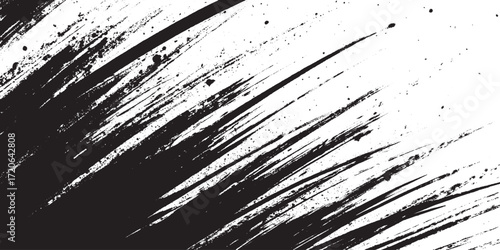 Dynamic Black Grunge Paint Brush Strokes Abstract Background
