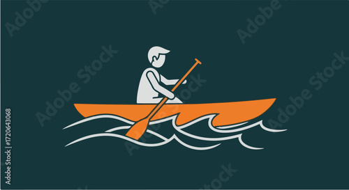 Person Canoeing on Water