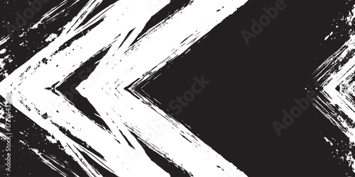 Monochromatic Grunge V Shape Brush Stroke Abstract Vector