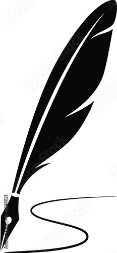 Ink Pen Feather: An elegant and artistic representation of an ink pen feather, symbolizing the essence of writing, literature, and creativity.