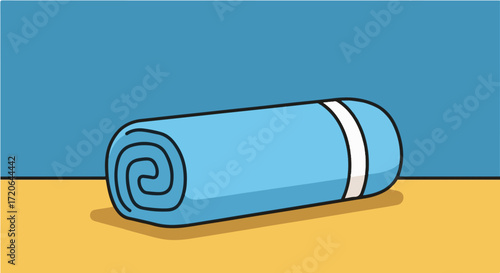 Cartoon Roll Mat on Ground