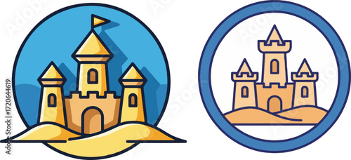Sandcastles Illustration in Circular Designs