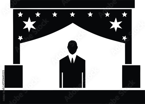 Custom Event Backdrop silhouette vector art illustration