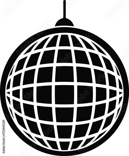 Disco Ball silhouette vector art illustration