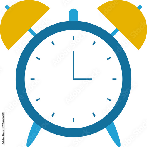 blue alarm clock cartoon element