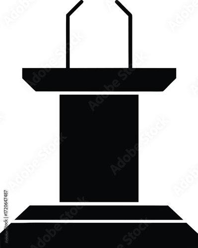 Stage Podium Silhouette Vector Art Illustration