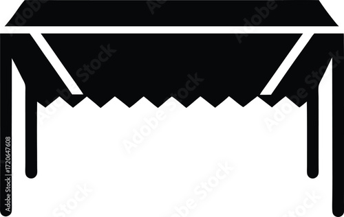 Table Runner Silhouette Vector Art Illustration