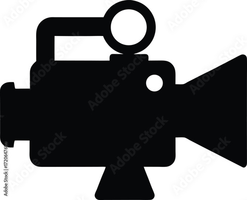 Video Camera Silhouette Vector Art Illustration
