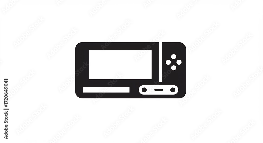 Fototapeta premium Console portatile retr� icona stilizzata sfondo bianco. AI Generated