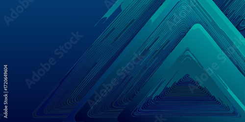 Abstract geometric background with layered triangles and lines in deep blue and teal gradient colors