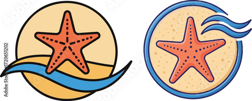 Starfish Beach Summer Illustration