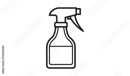 Simple line art icon of a spray bottle for cleaning or liquids