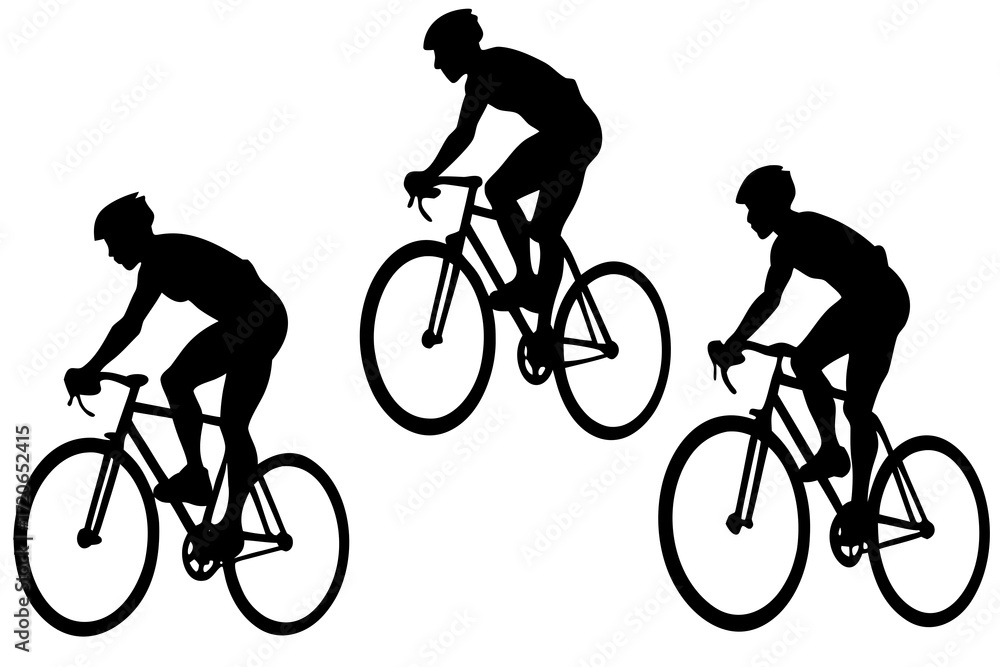 Fototapeta premium set of Cyclist doing stunt silhouette vector