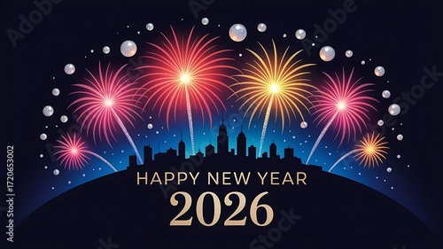 Wallpaper Mural happy new year fireworks Torontodigital.ca