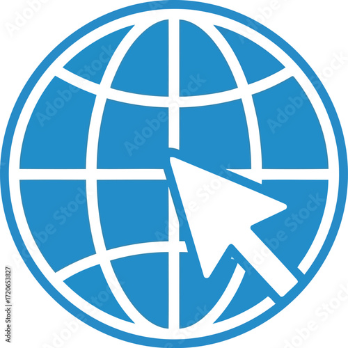 Global internet connection worldwide web access digital navigation symbol abstract concept vector