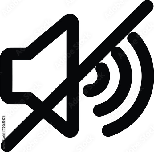 mute icon, sound off symbol, audio disabled icon, volume control interface, graphic design element
