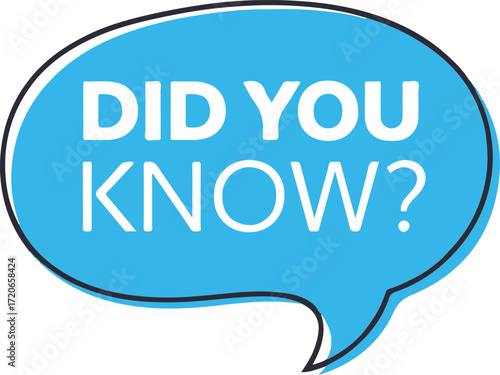 Blue Speech Bubble with Did You Know Text question information