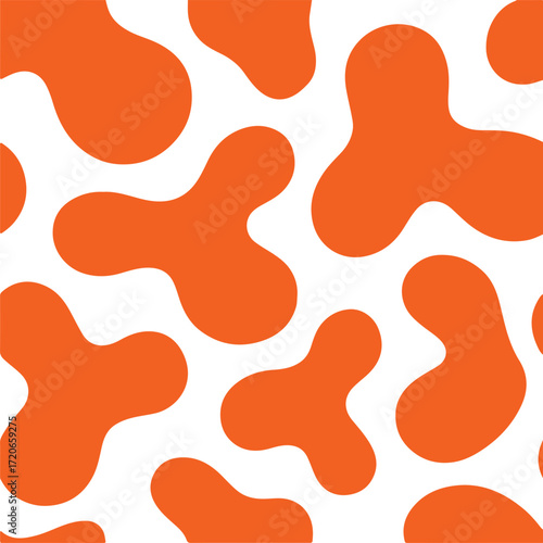 Seamless Orange Blob Pattern on Black Background abstract bright